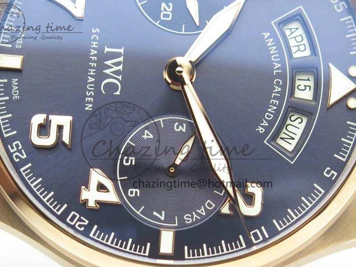 MIROTIME 1227 Big Pilot Real PR IW502701 RG YLF 1:1 Best Edition Blue Dial On Calfskin Strap A Classic 7225